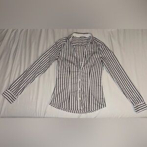 H&M Black and White Striped Blouse
